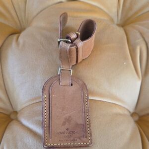 Louis Vuitton Tan Leather Luggage Tag